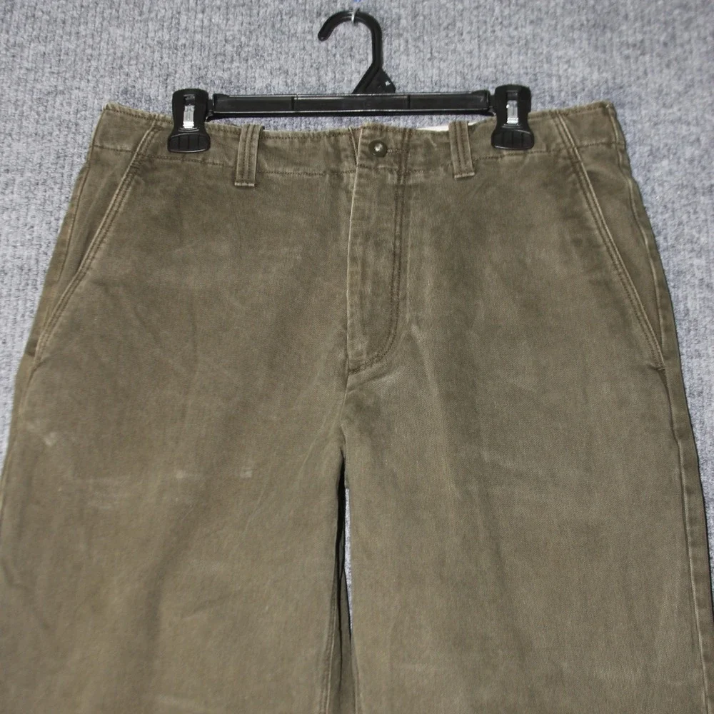 J Crew Chino Pants Mens 33x30 Olive Green Cotton Straight Leg Workwear - Picture 3 of 8